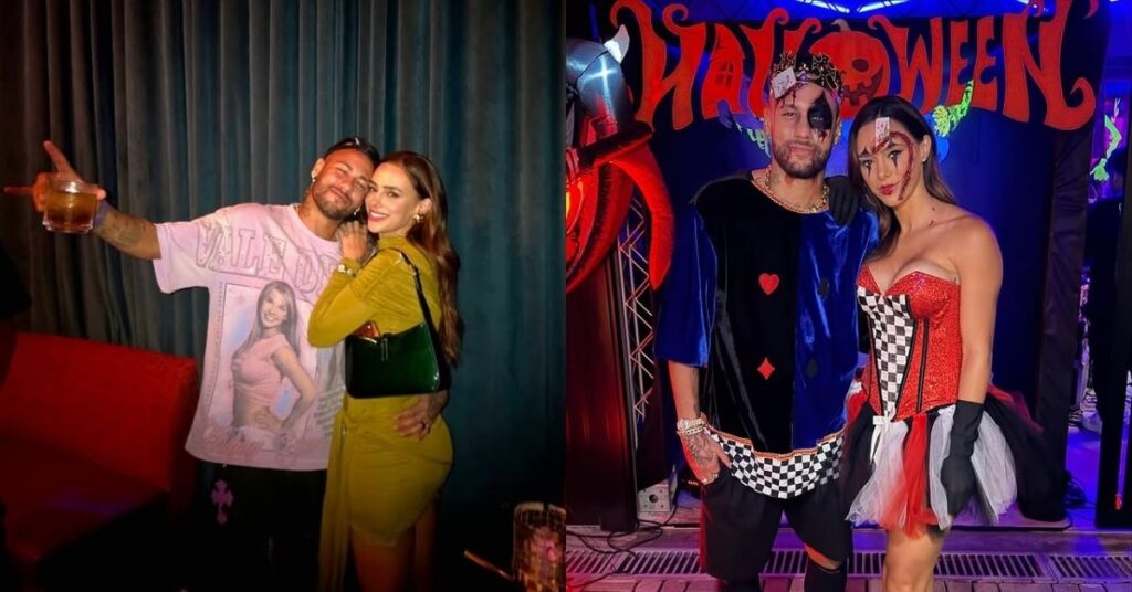 ‘Aprendi a ouvir meu coração’: Bruna Biancardi comenta relação com Neymar Bruna Biancardi posa ao lado de Neymar em dois registros diferentes compartilhados nas redes sociais, incluindo foto em evento temático e momento casual do casal