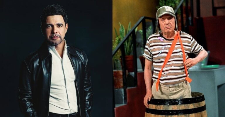 SBT troca especial de Zezé Di Camargo por episódio inédito de Chaves Montagem mostra Zezé Di Camargo em retrato promocional e o personagem Chaves em cena clássica do seriado exibido pelo SBT