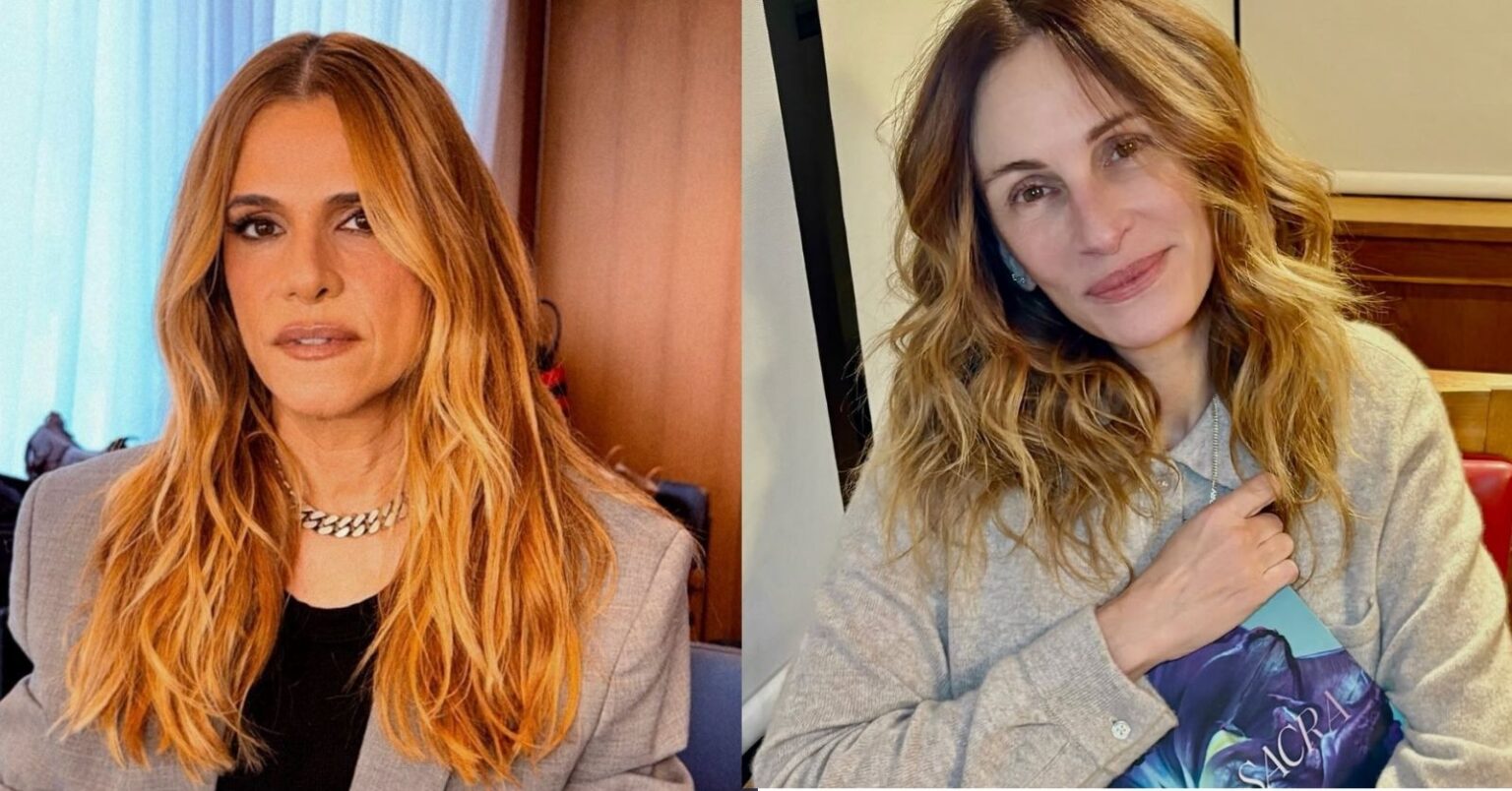 Web compara Ingrid Guimarães a Julia Roberts e reação da atriz viraliza Comparação entre Ingrid Guimarães e Julia Roberts em imagens compartilhadas nas redes após o Globo de Ouro 2026