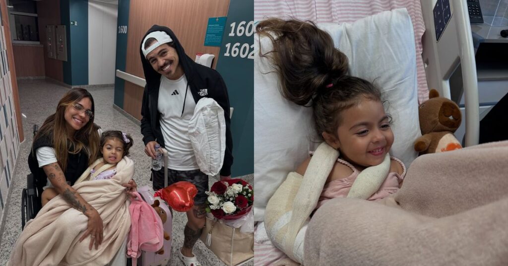 Filha de Tays Reis e Biel passa por cirurgia de emergência após queda: ‘susto’ Tays Reis, Biel e Pietra