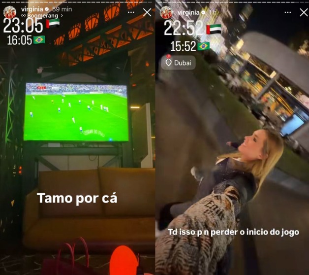 Virginia corre pelas ruas de Dubai para não perder jogo de Vini Jr. 1 Virginia Fonseca