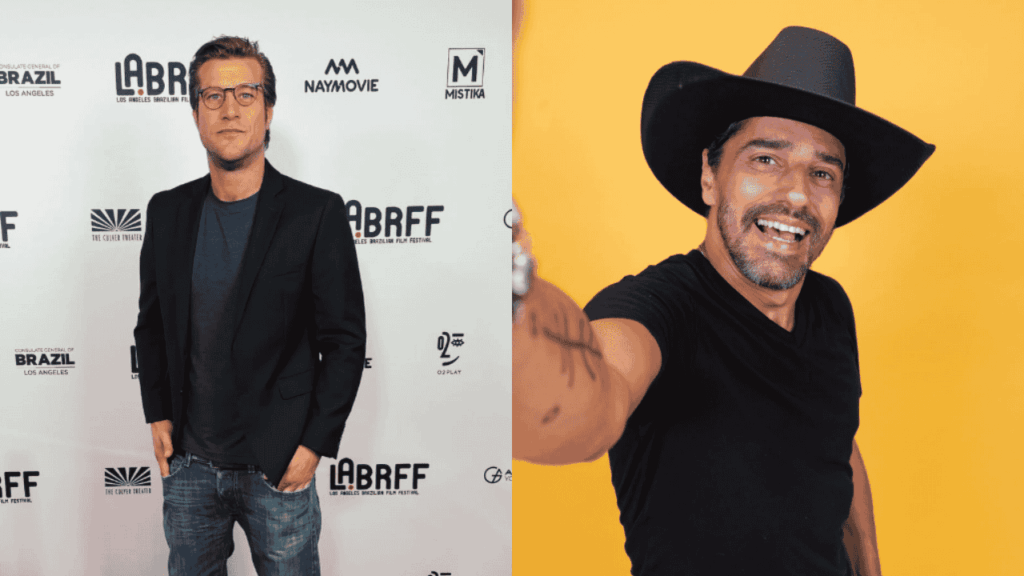 Diego Alemão pede vaga no BBB 26 e propõe revanche com Alberto Cowboy; saiba mais Montagem com dois homens em momentos distintos, um em evento cultural com fundo de festival e outro em ensaio fotográfico com chapéu, ilustrando comparações e repercussões envolvendo Diego Alemão e Alberto Cowboy no BBB 26