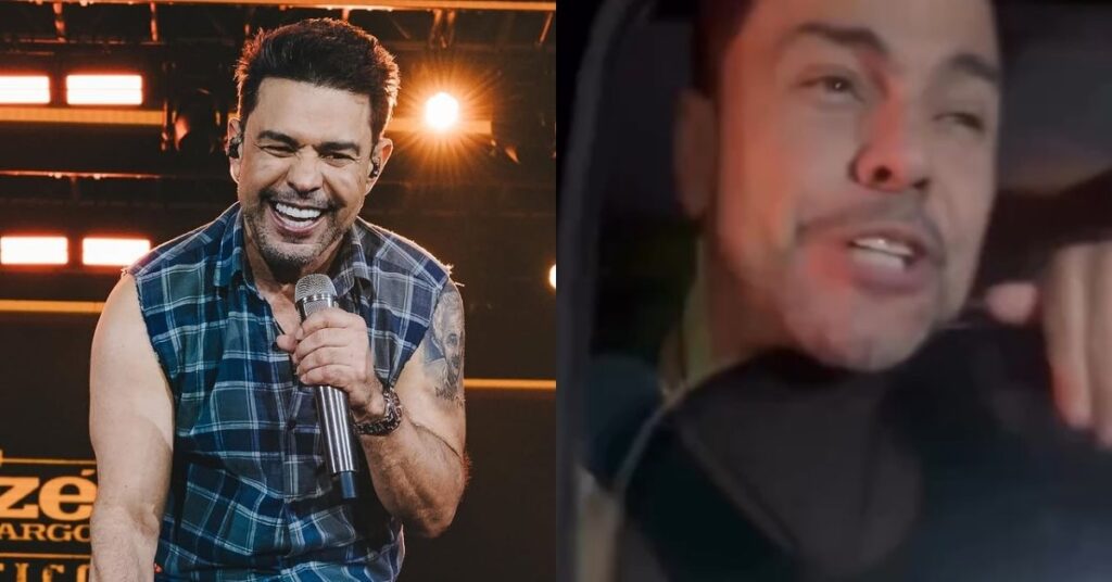 Zezé Di Camargo fica com a janela presa em carro