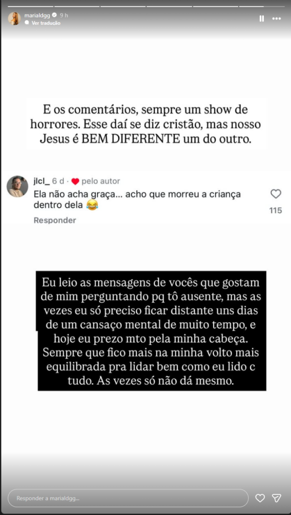 Maria Lina faz desabafo após piadas sobre a morte do filho com Whindersson Nunes