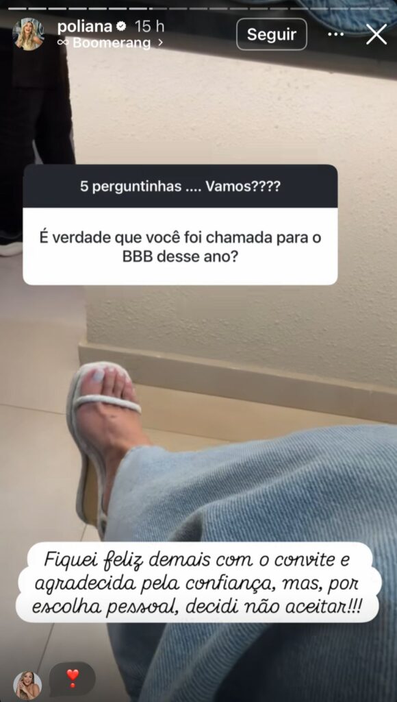 Poliana Rocha revela ter negado convite para reality; saiba mais 1 poliana spin off