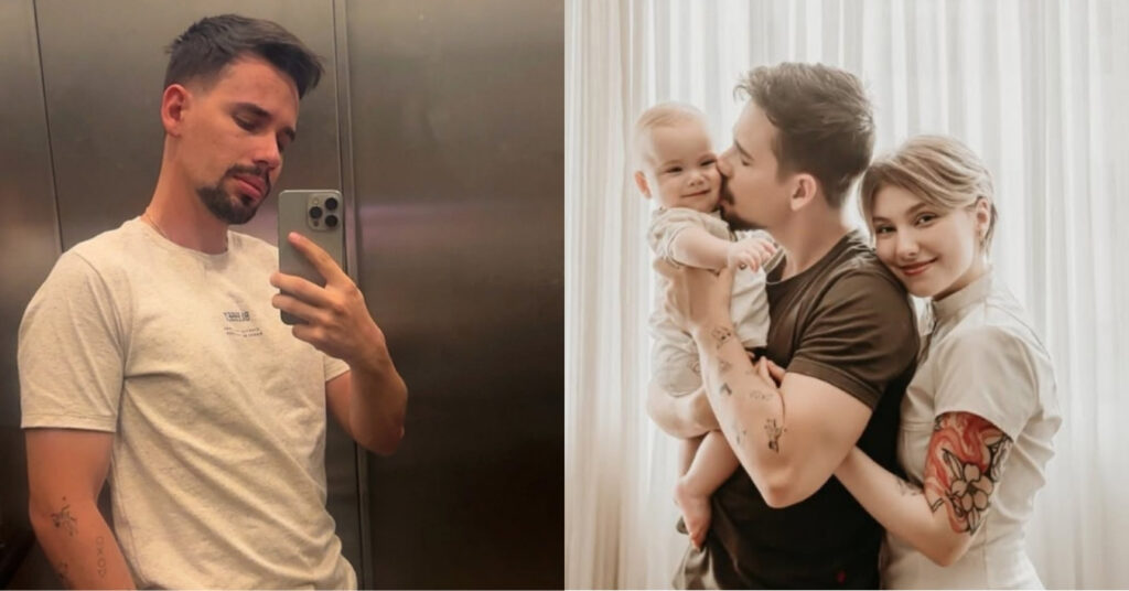 Lucas Borbas desabafa após morte de Isabel Veloso; saiba mais Lucas Borbas em selfie e em foto com esposa e bebê