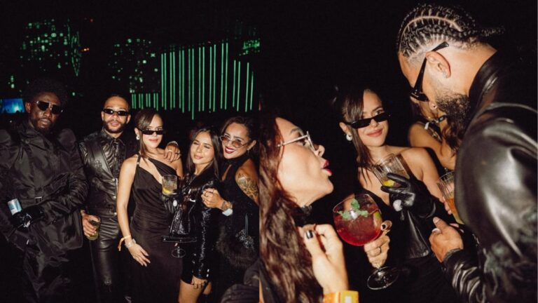 Memphis Depay surge com Maisa em festa e reacende rumores Memphis Depay posa com amigos durante festa de aniversário de 32 anos, ao lado da atriz Maisa em ambiente noturno.