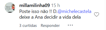 Mãe de Ana Castela agita fãs ao resgatar vídeo com Gustavo Mioto; entenda 2 Comentários de seguidores nas redes sociais divididos entre apoio à reconciliação de Ana Castela com Gustavo Mioto e críticas à exposição da vida pessoal da cantora