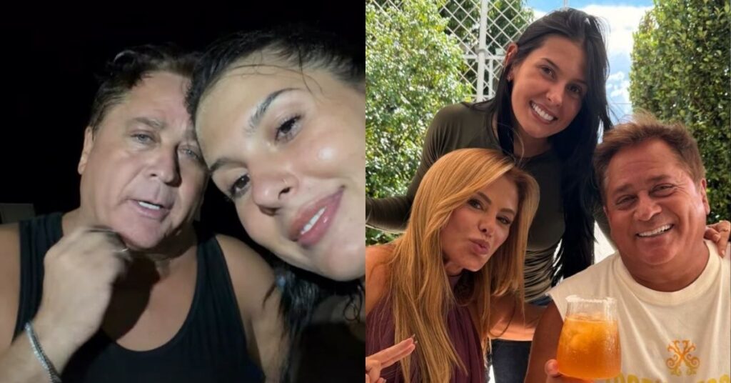 Ana Castela aparece ao lado do cantor Leonardo em registros feitos na Fazenda Talismã, propriedade da família do sertanejo em Goiás
