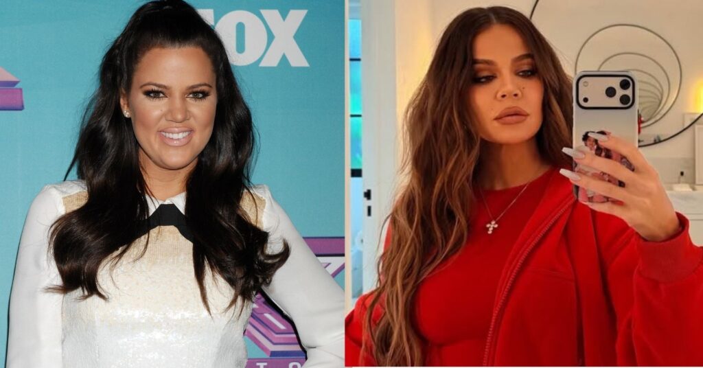Antes e depois das celebridades: 15 transformações que chocaram 7 antes e depois das celebridades evidenciando mudanças estéticas de Khloé Kardashian