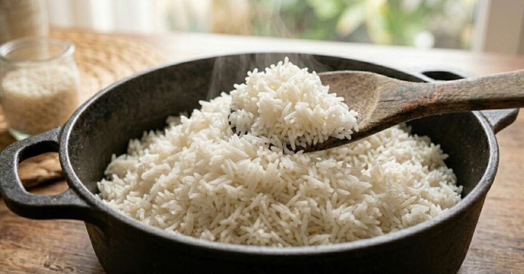 Panela de arroz.