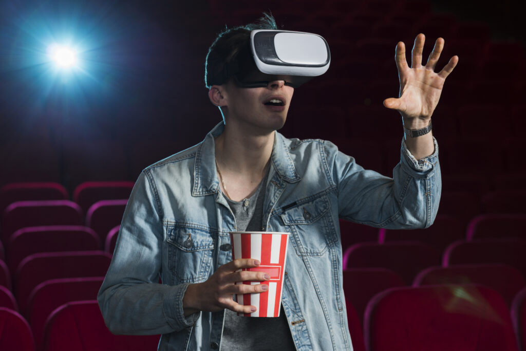 Inteligência artificial na indústria do entretenimento 1 boy with vr glasses cinema 1