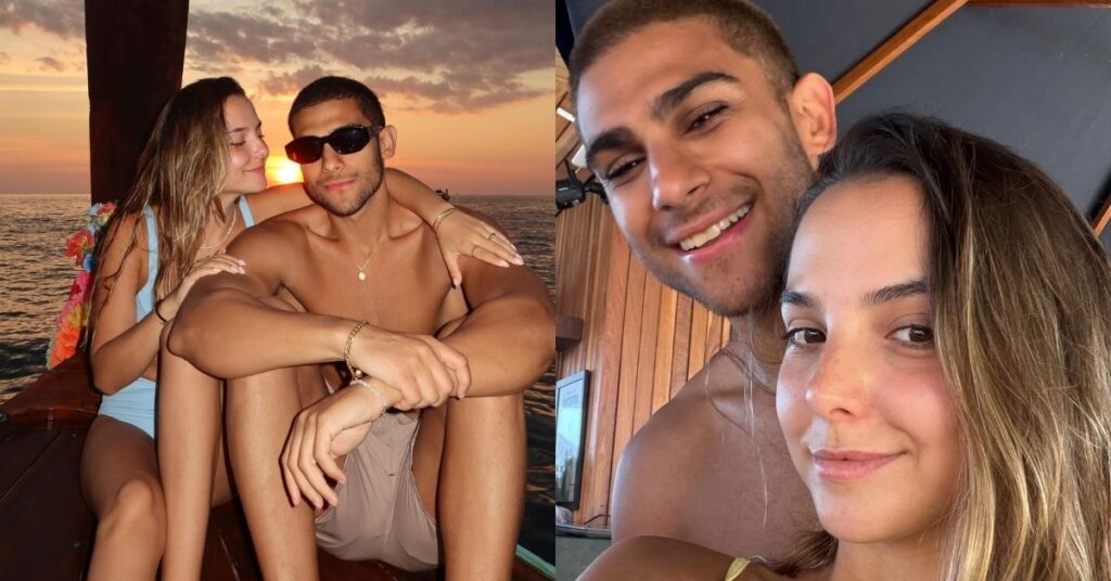 Camila Trianda e Yuri Grecco juntos em montagem de fotos publicadas nas redes sociais