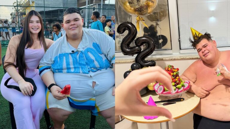 Internado, Gordão da XJ ganha surpresa da noiva; assista Gordão da XJ aparece em dois momentos: ao lado da namorada Nicolle Caroline e ganhando um bolo surpresa de aniversário