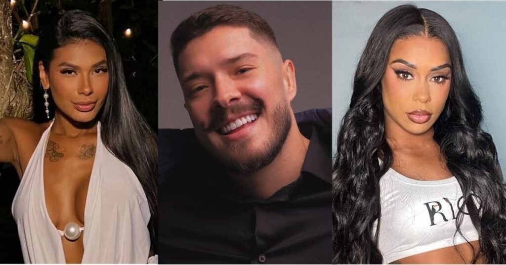 Pocah, Ronan Souza e MC Rebecca em montagem sobre rumores envolvendo afastamento entre as cantoras