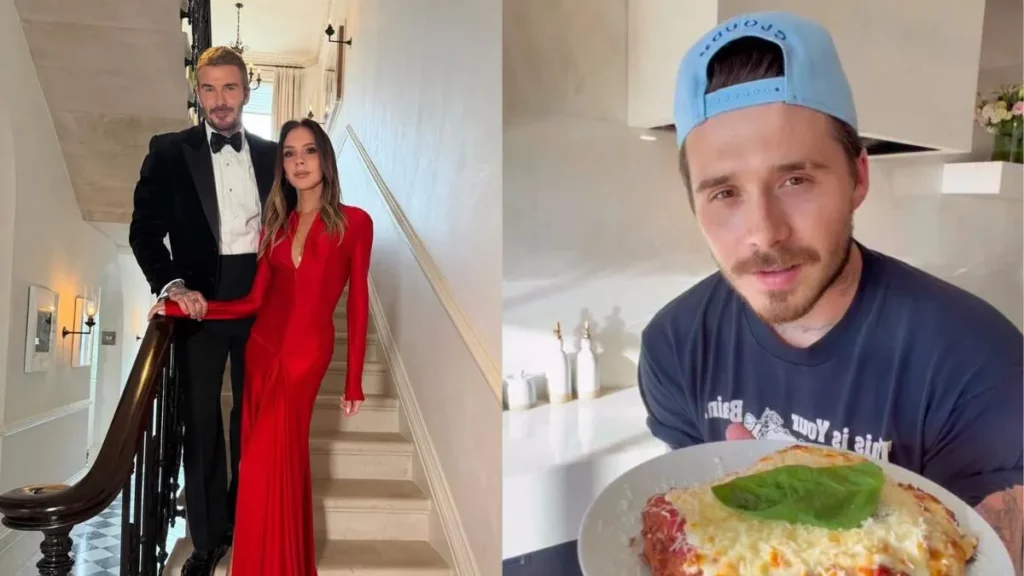 montagem com victoria beckham, david e brooklyn