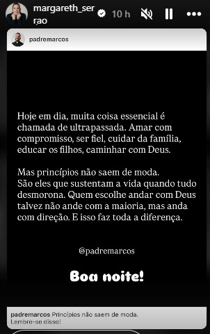 Mãe de Virginia fez publicação enigmática antes de término com Vini Jr; confira 1 Mensagem compartilhada por Margareth Serrão antes da separação de Virginia e Vini Jr rapidamente viralizou nas redes sociais.