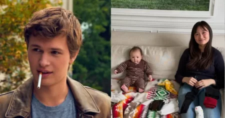 Ansel Elgort, de A Culpa é das Estrelas, surpreende ao revelar fotos inéditas do filho; veja Montagem mostra Ansel Elgort em cena de filme e, ao lado, a noiva Miona com o filho Neo em foto inédita compartilhada nas redes sociais