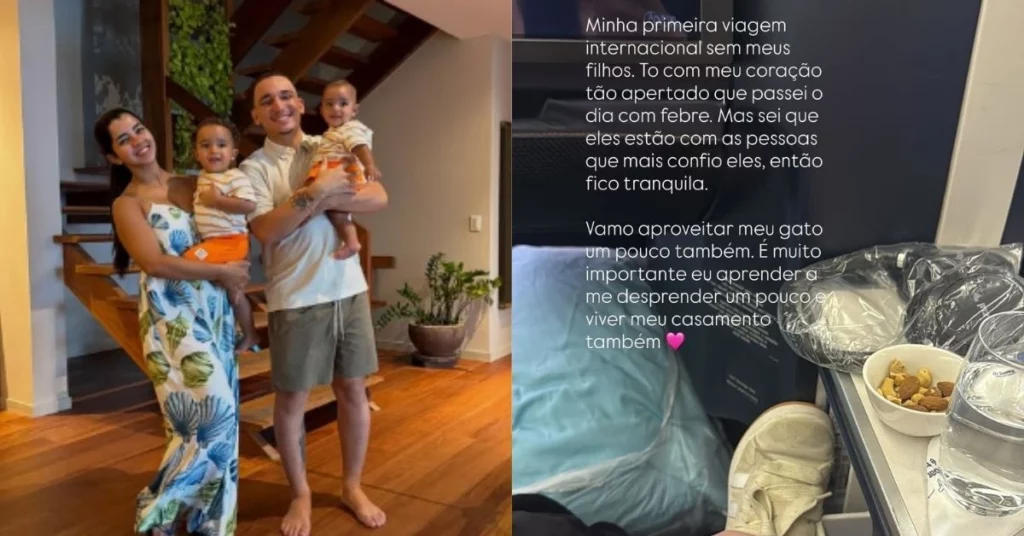 Ary Mirelle desabafa durante primeira viagem internacional sem os filhos Ary Mirelle falou sobre primeira viagem internacional sem os filhos ao lado de João Gomes.