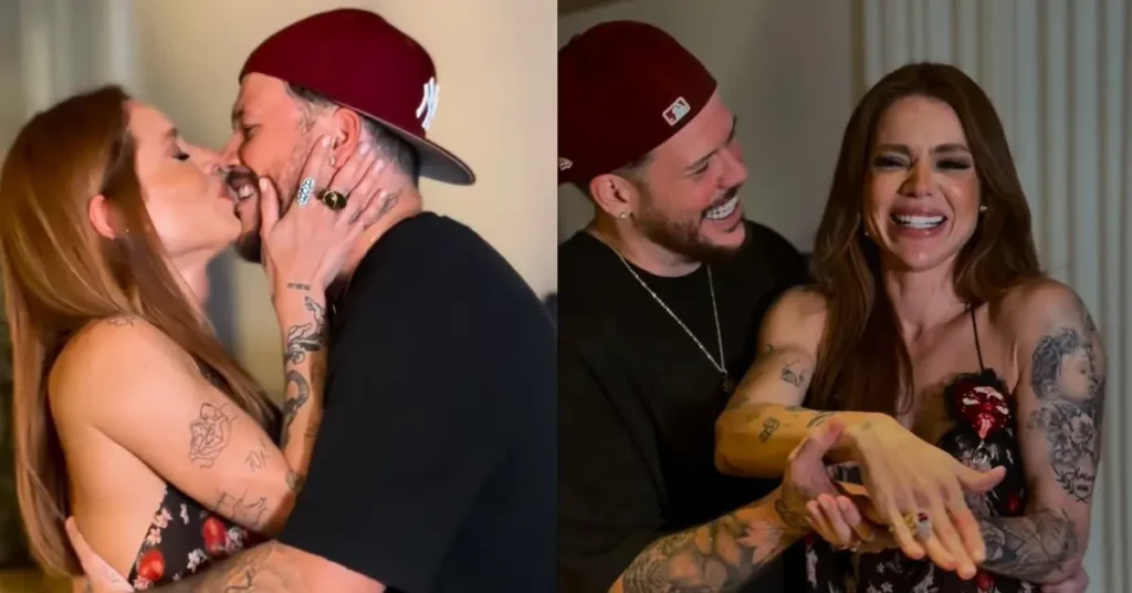 Ferrugem surpreende Thaís Vasconcellos com pedido de casamento; assista Ferrugem beija Thaís Vasconcellos após pedido de casamento durante aniversário da influenciadora