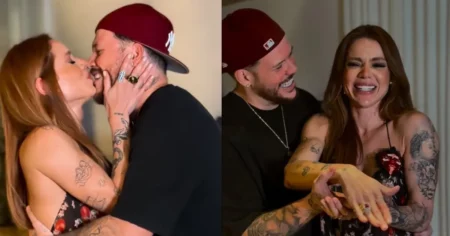 Ferrugem surpreende Thaís Vasconcellos com pedido de casamento; assista Ferrugem beija Thaís Vasconcellos após pedido de casamento durante aniversário da influenciadora