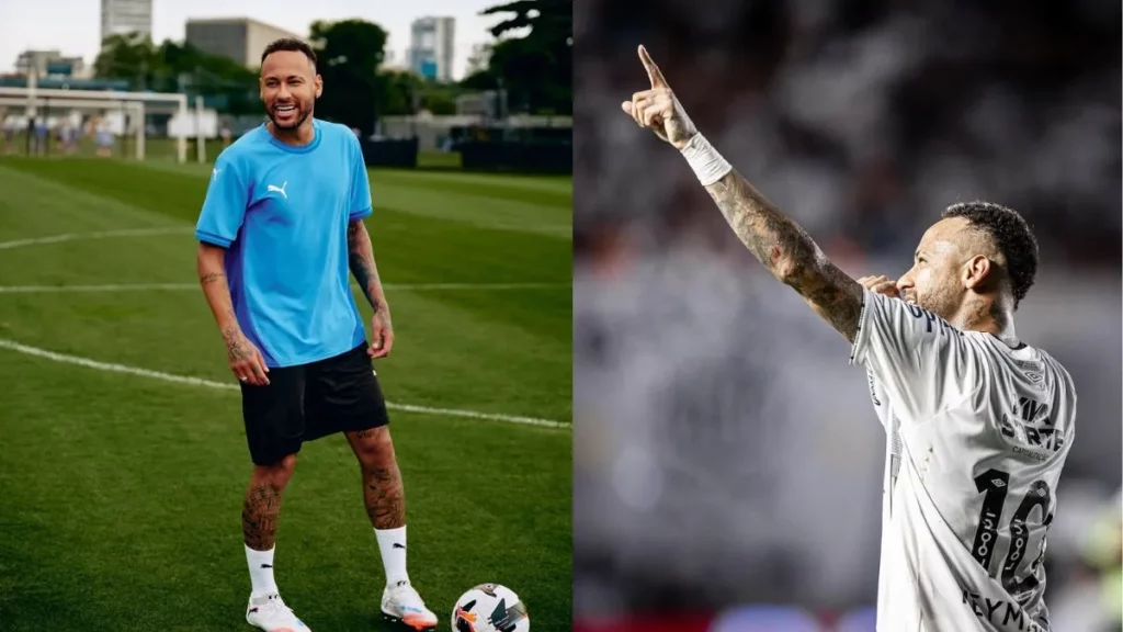 Montagens com fotos de Neymar.