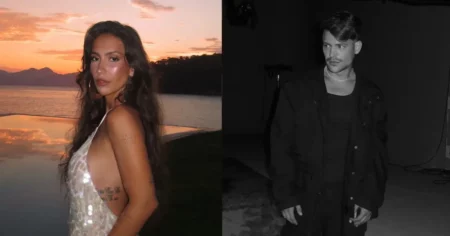 Gabi Brandt confirma volta com Saulo Poncio após 4 anos; veja o motivo Gabi Brandt posa ao pôr do sol enquanto Saulo Poncio aparece vestido de preto em registro compartilhado nas redes sociais.