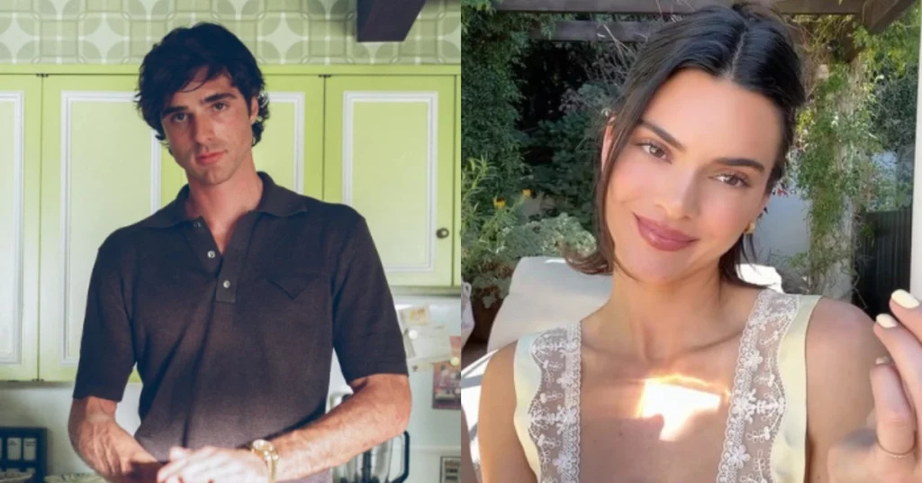 Montagem mostra Jacob Elordi em cena de série e Kendall Jenner em selfie ao ar livre após rumores de aproximação entre os dois