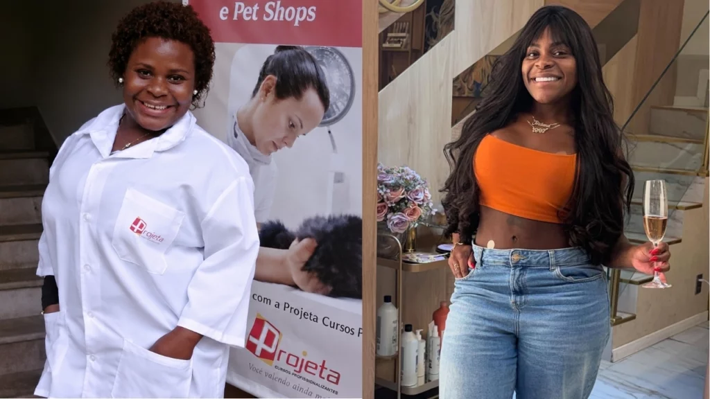 Jojo Todynho aparece em montagem de antes e depois mostrando sua transformação visual.