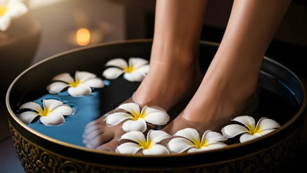 Vinagre de maçã nos pés: por que esse hábito virou tendência no autocuidado Vinagre de maçã nos pés em banho relaxante com água morna para autocuidado e hidratação da pele