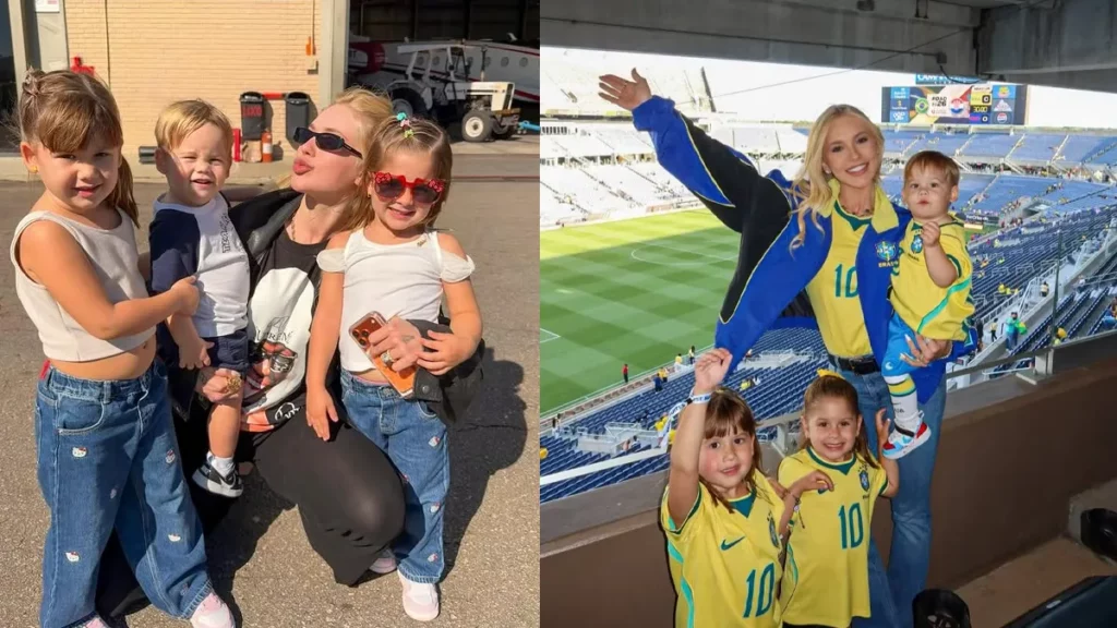 Virginia confirma que os filhos vão à Copa do Mundo após polêmica; entenda Montagem com fotos de Virginia e filhos.
