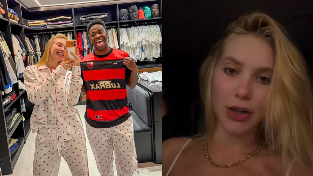 Virginia mostra madrugada com Vini Jr e detalhe surpreende; confira Montagem com virginia e vini jr