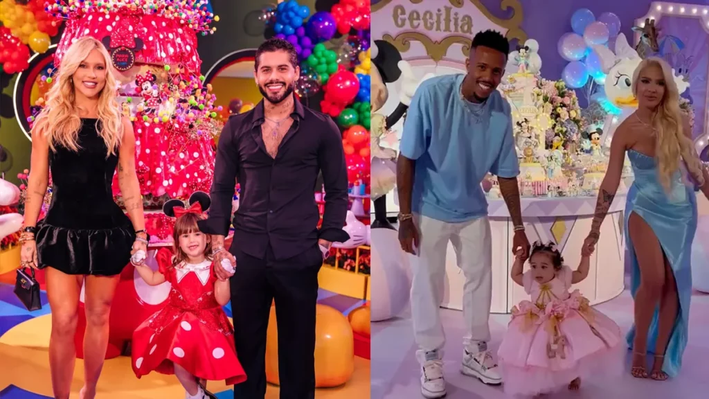 Montagem com fotos de Virginia, Zé Felipe, Eder Militão e Karoline Lima.