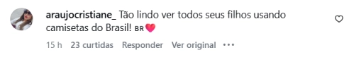 Prints mostram comentários de brasileiros no Instagram de Tom Brady, com mensagens de torcida pelo Brasil, emojis e brincadeiras sobre o jogo da Seleção