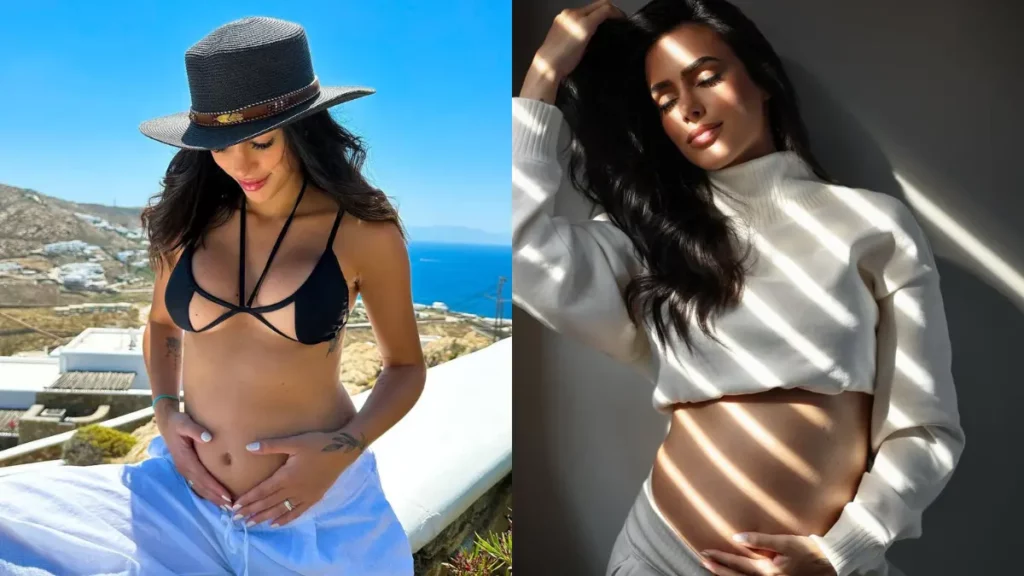 Bruna Biancardi antes e depois: Veja a transformação 9 Montagem mostra Bruna Biancardi grávida de Mavie e, depois, de Mel, destacando as duas fases da maternidade da influenciadora.