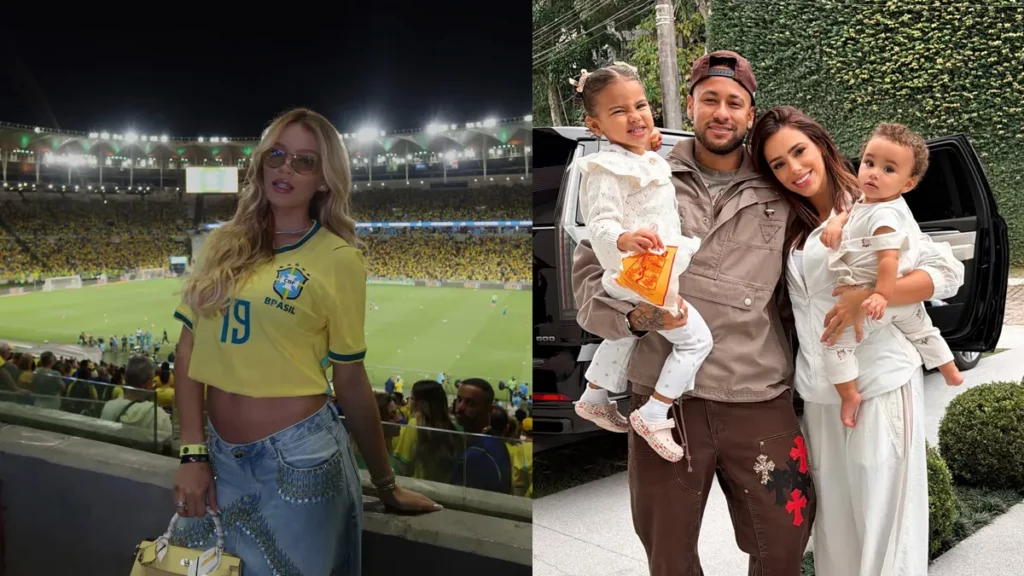 Montagem de fotos com Grabriely Miranda, Neymar, Bruna Biancardi, Mavie e Mel.