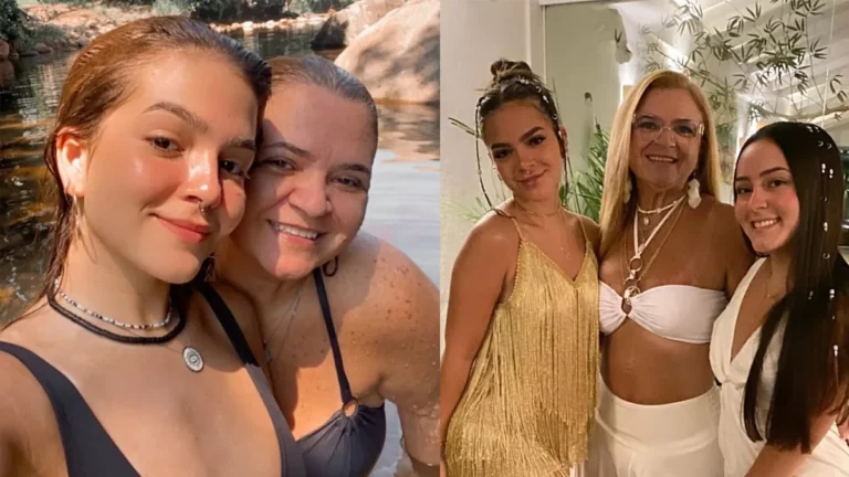 Mel Maia recebe joia feita com cinzas da mãe e emociona fãs; veja Montagem de fotos com Mel Maia, Débora Maia e Yasmin Maia.