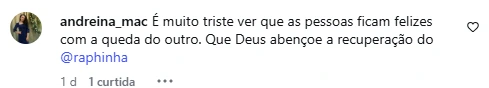 Esposa de Raphinha quebra silêncio após fala de Vampeta e faz declaração ao jogador 8 Comentários de apoio a Raphinha após publicação de Natalia Belloli nas redes sociais