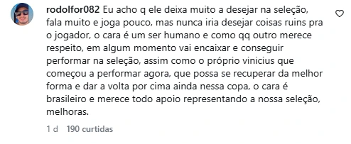 Esposa de Raphinha quebra silêncio após fala de Vampeta e faz declaração ao jogador 9 Comentários de apoio a Raphinha após publicação de Natalia Belloli nas redes sociais