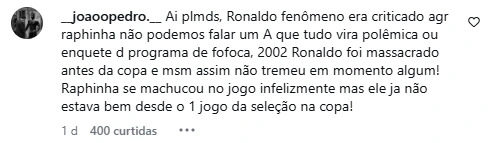 Esposa de Raphinha quebra silêncio após fala de Vampeta e faz declaração ao jogador 11 Comentários de apoio a Raphinha após publicação de Natalia Belloli nas redes sociais