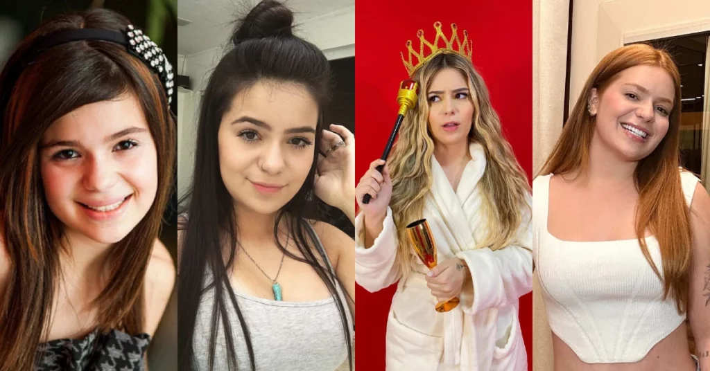 Montagem mostra Viih Tube criança, adolescente, no BBB e atualmente ruiva