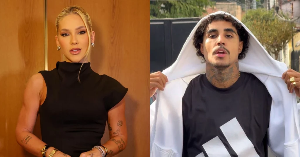 Virginia Fonseca ignora rumores sobre MC Livinho e retoma parceria; entenda Virginia Fonseca posa de preto em ambiente interno ao lado de MC Livinho usando camiseta preta e moletom branco na cabeça
