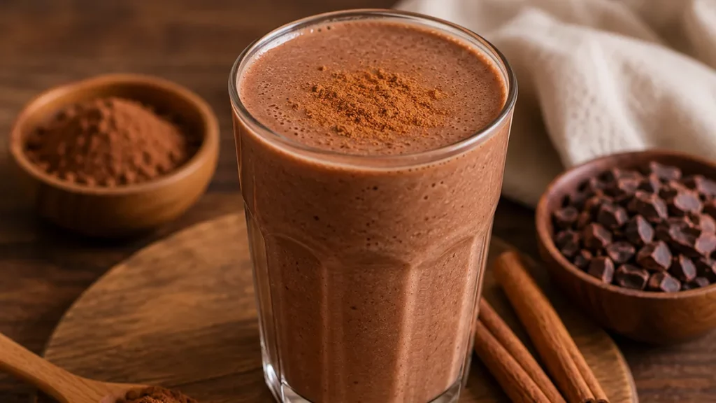 Uma vitamina de Cacau e Canela.