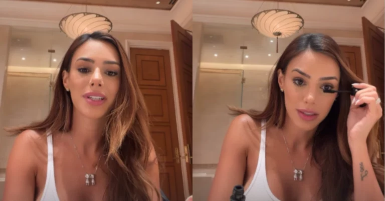 Bruna Biancardi se arruma durante o último dia de viagem em Las Vegas