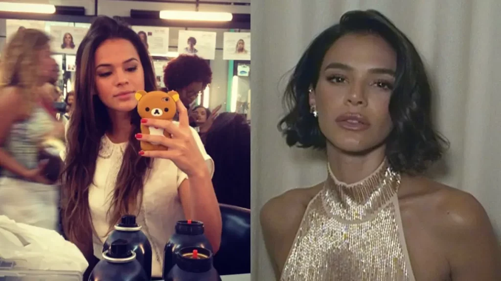 Bruna Marquezine antes e depois: Veja a transformação 5 Montagem mostra antes e depois do cabelo de Bruna Marquezine