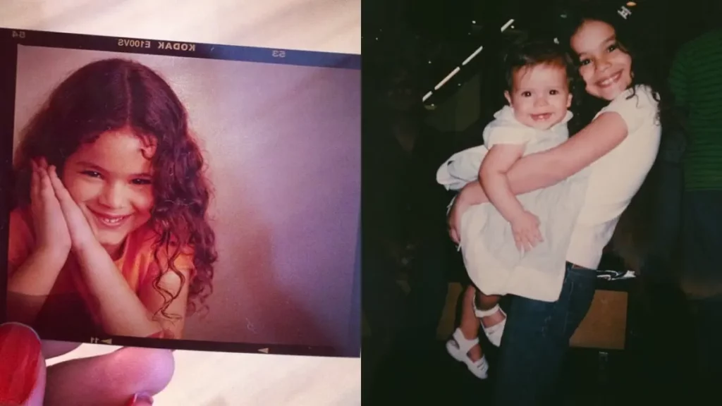 Bruna Marquezine antes e depois: Veja a transformação 1 Montagem com duas fotos de Bruna Marquezine na infância