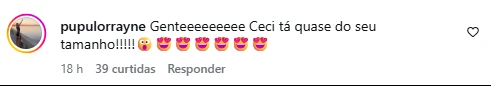 Cecília rouba a cena em fotos com Karoline Lima, e web reage ao crescimento 1 Comentários de seguidores destacam o crescimento de Cecília, filha de Karoline Lima e Éder Militão, após novas fotos publicadas pela influenciadora