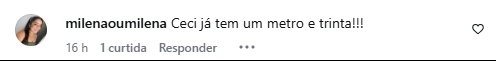 Cecília rouba a cena em fotos com Karoline Lima, e web reage ao crescimento 2 Comentários de seguidores destacam o crescimento de Cecília, filha de Karoline Lima e Éder Militão, após novas fotos publicadas pela influenciadora