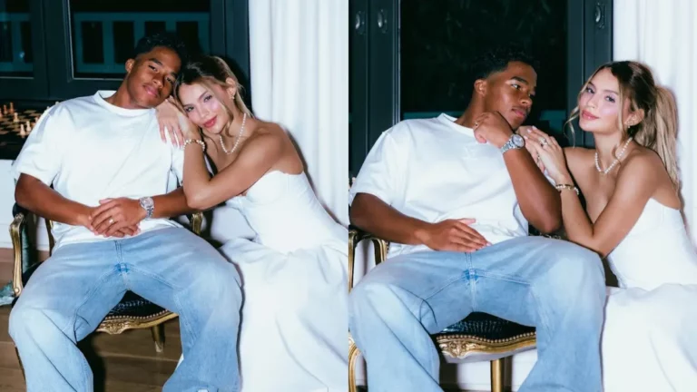 Após Copa, Endrick faz 20 anos e ganha declaração de Gabriely Miranda; confira Colagem com duas fotos de Endrick e Gabriely Miranda