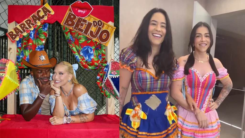 Montagem de fotos com Vini Jr, Virginia, e Monyque Isabella, irmã de zé Felipe.
